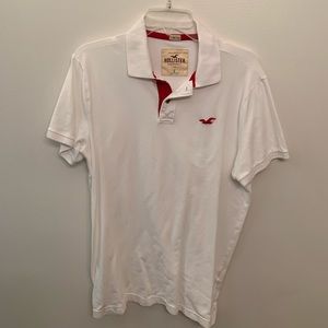 Hollister White Polo Shirt - Large